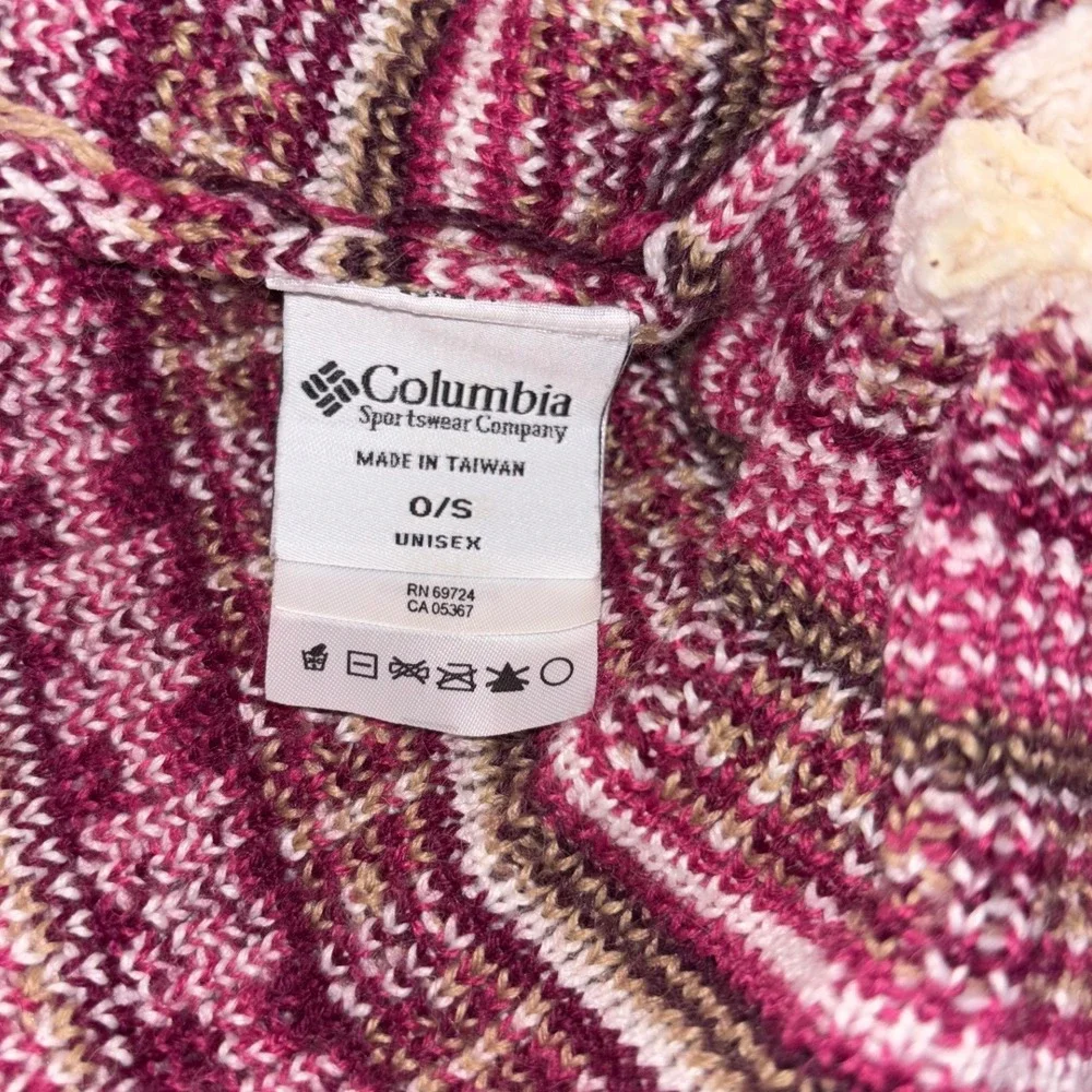 Columbia Sportswear Retro Fair Isle‎ Beanie Hat Pom Poms Unisex O S Winter Snow